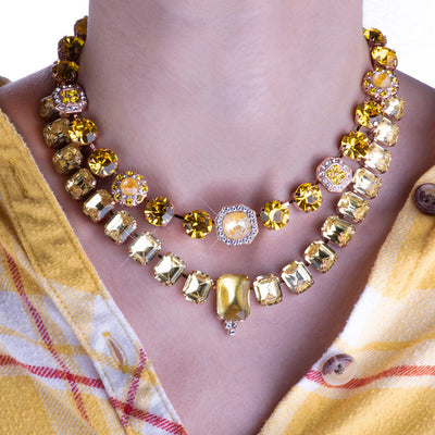 Large Square Cluster Necklace in "Fields of Gold"