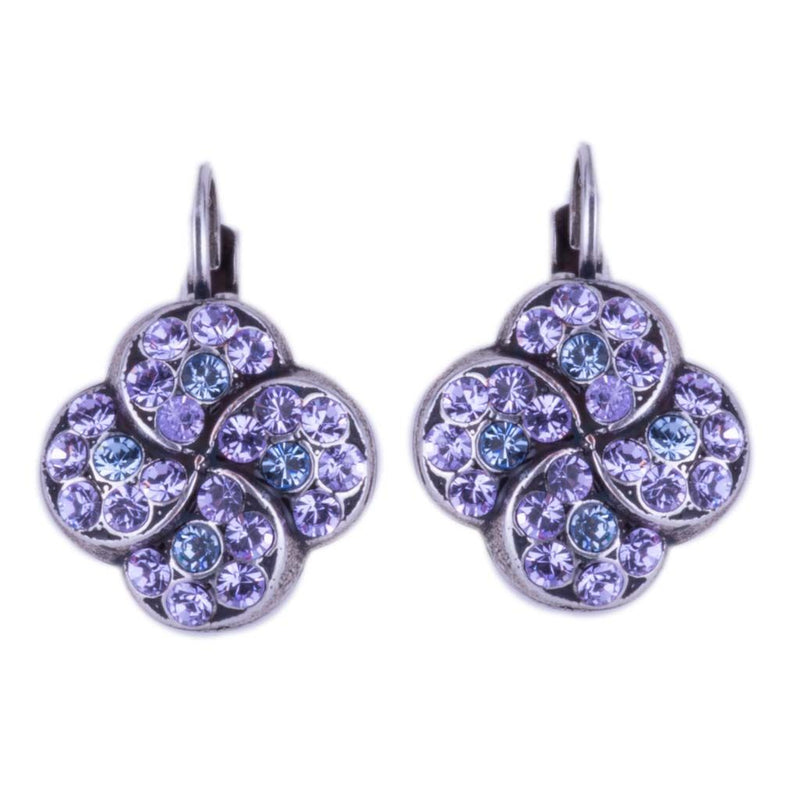 Extra Luxurious Quatrefoil Leverback Earrings in "Electric Blue"
