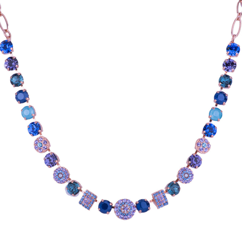 Cluster and Pavé Necklace in "Electric Blue"