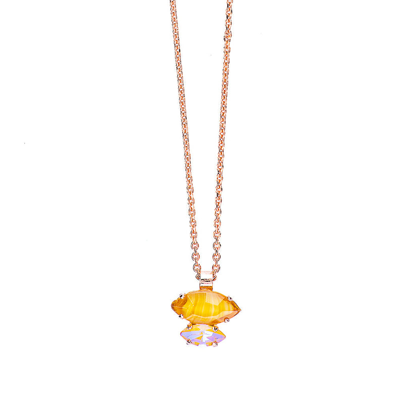 Double Marquise Stacked Pendant  in "Chai"
