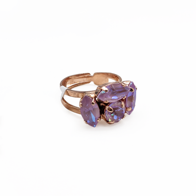 Marquise and Round Adjustable Ring in Sun-Kissed "Lavender"