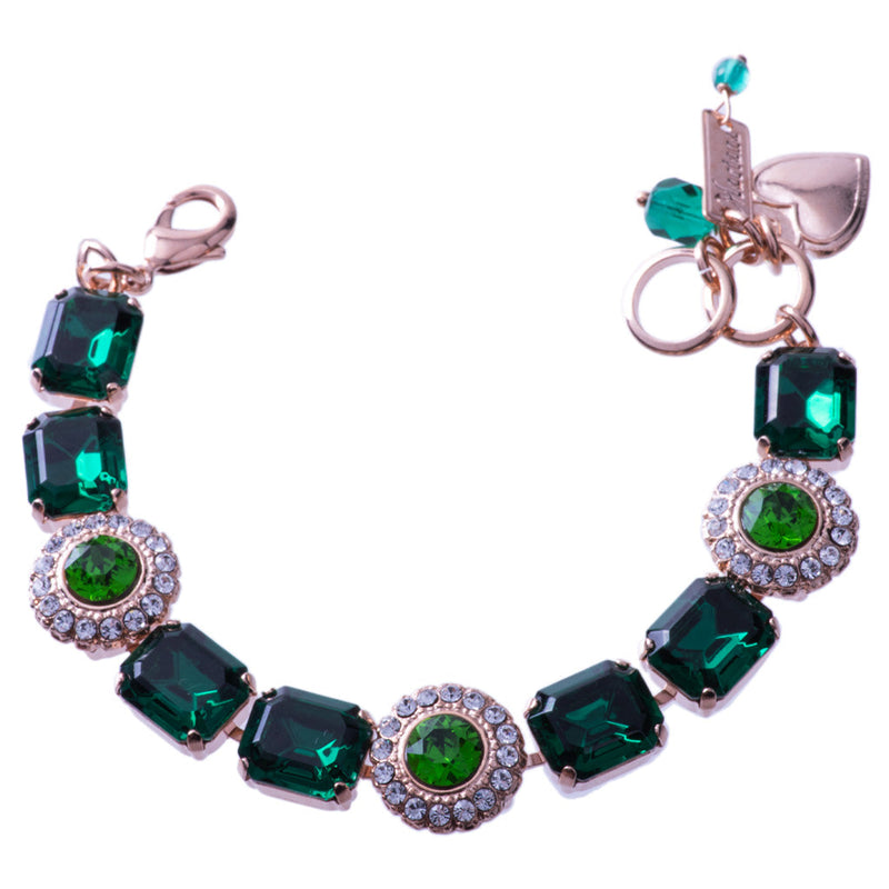 Emerald Cut and Round Cluster Bracelet in "Circle of Life"