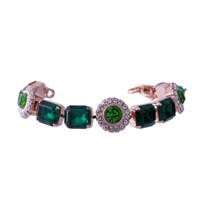 Emerald Cut and Round Cluster Bracelet in "Circle of Life"