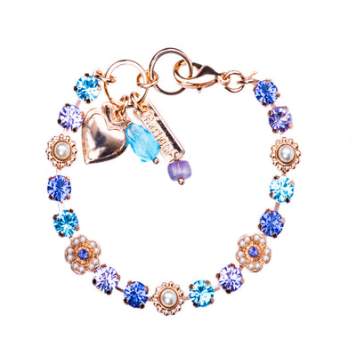 Petite Flower Cluster Bracelet in "Blue Moon"