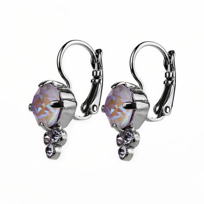 Medium Trio Cluster Leverback Earrings in Sun-Kissed "Lavender"