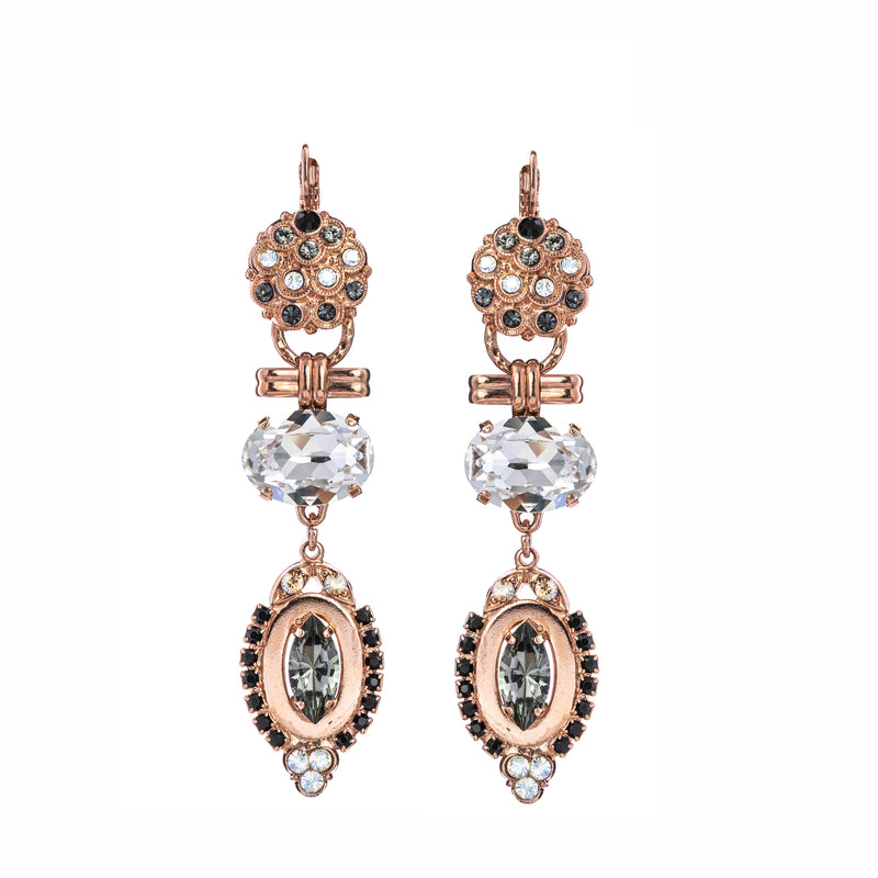 Large Marquise Dangle Leverback Earrings