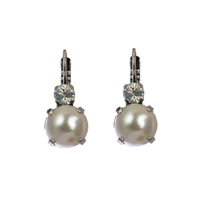 Double Stone Leverback Earrings
