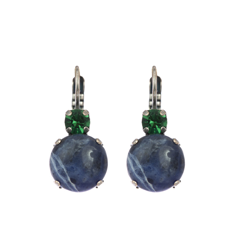 Double Stone Mineral Leverback Earrings