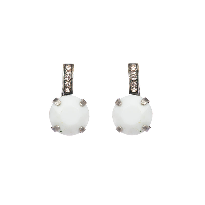 Embellished Single Stone Leverback Earrings