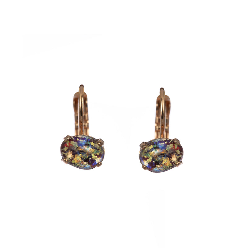Small Oval Stone Leverback Earrings