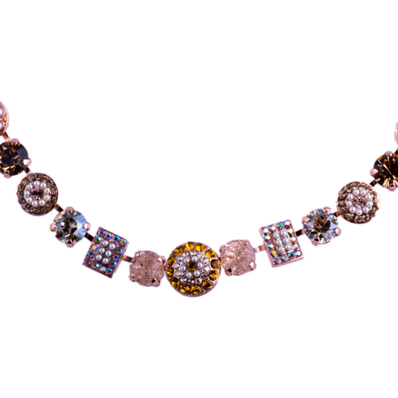 Medium Cluster and Pavé Necklace in "Desert Rose" - Rose Gold