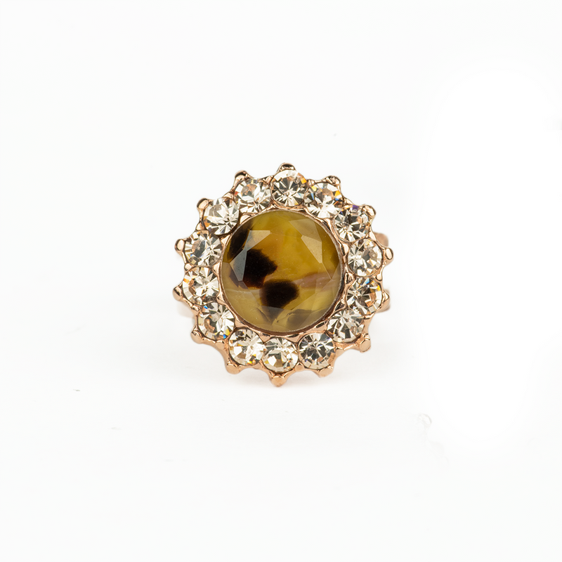 Extra Luxurious Rosette Ring in "Meadow Brown"