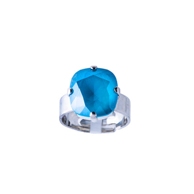 Cushion Cut Ring in "Azure Blue Opal"