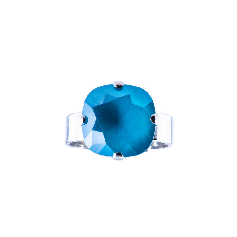Cushion Cut Ring in "Azure Blue Opal"