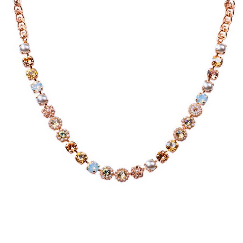 Medium Rosette Necklace in "Cookie Dough" - Rose Gold