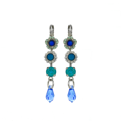 Triple Stone and Briolette Earrings in "Serenity"