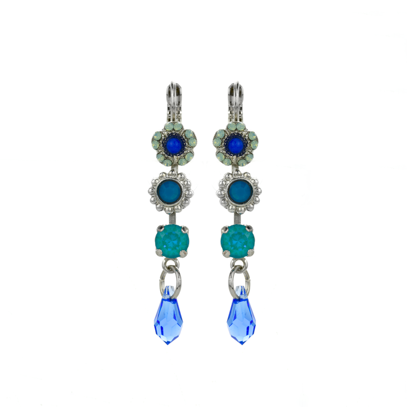 Triple Stone and Briolette Earrings in "Serenity"