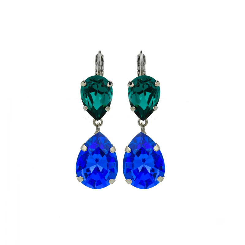 Extra Luxurious Double Pear Leverback Earrings in "Serenity"