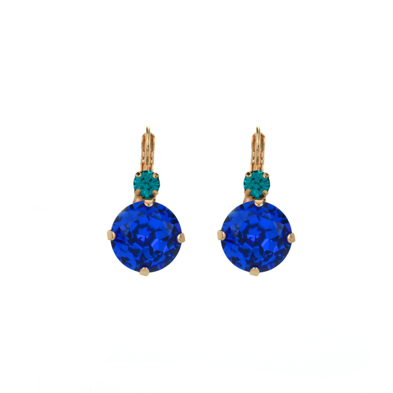 Extra Luxurious Double Stone Leverback Earrings in "Serenity"