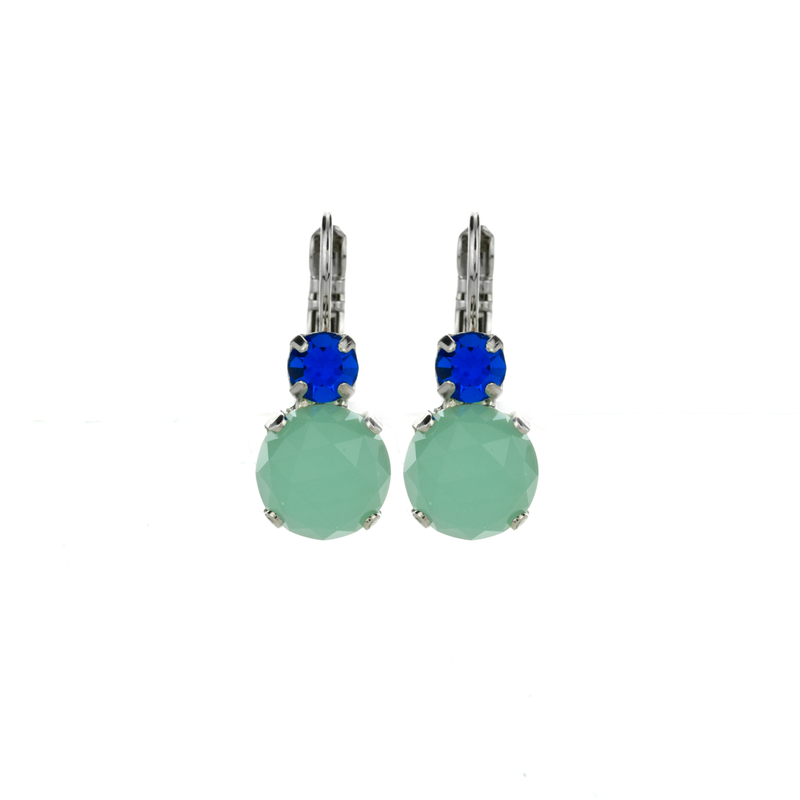 Lovable Double Stone Leverback Earrings in "Serenity"