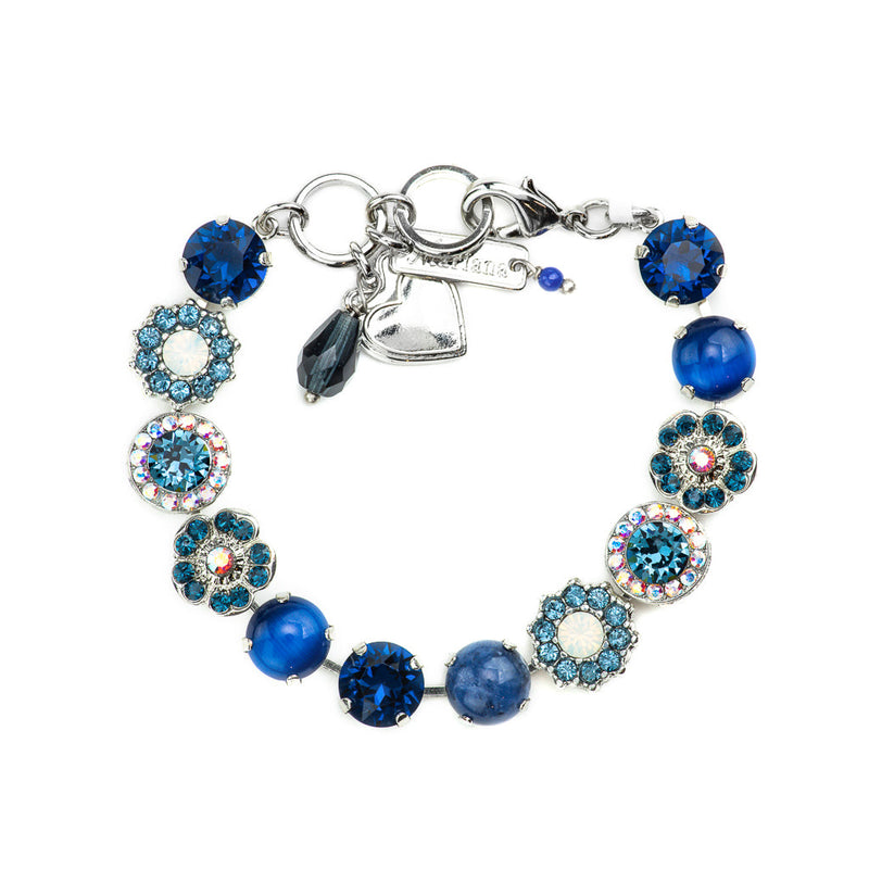 Lovable Mixed Element Bracelet in "Mood Indigo" - Rhodium