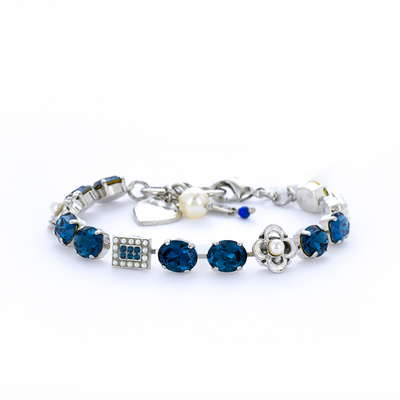 Oval and Square Cluster Bracelet in "Pearl Blue
