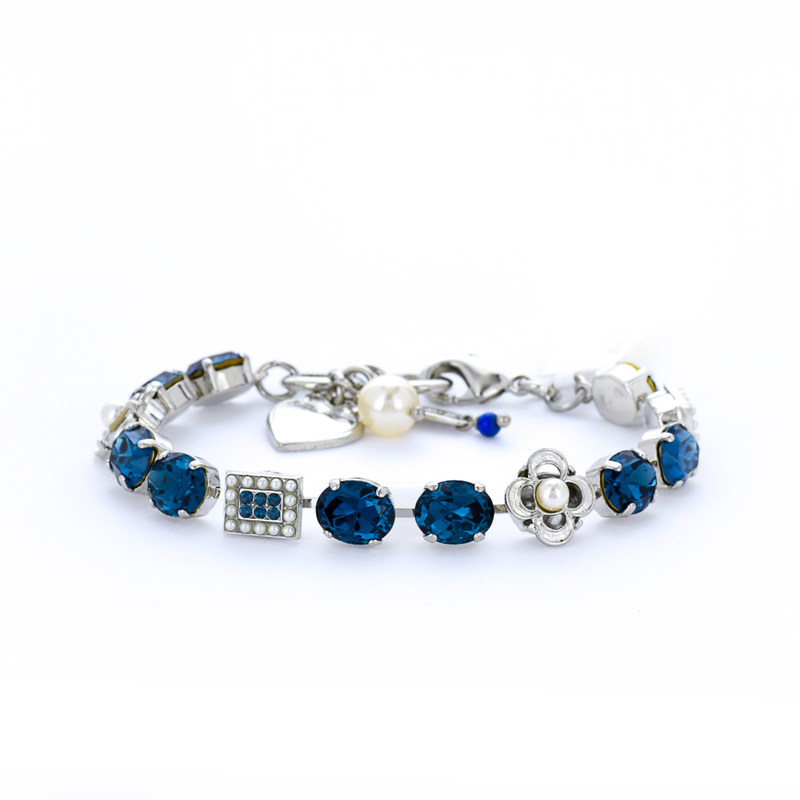 Oval and Square Cluster Bracelet in "Pearl Blue