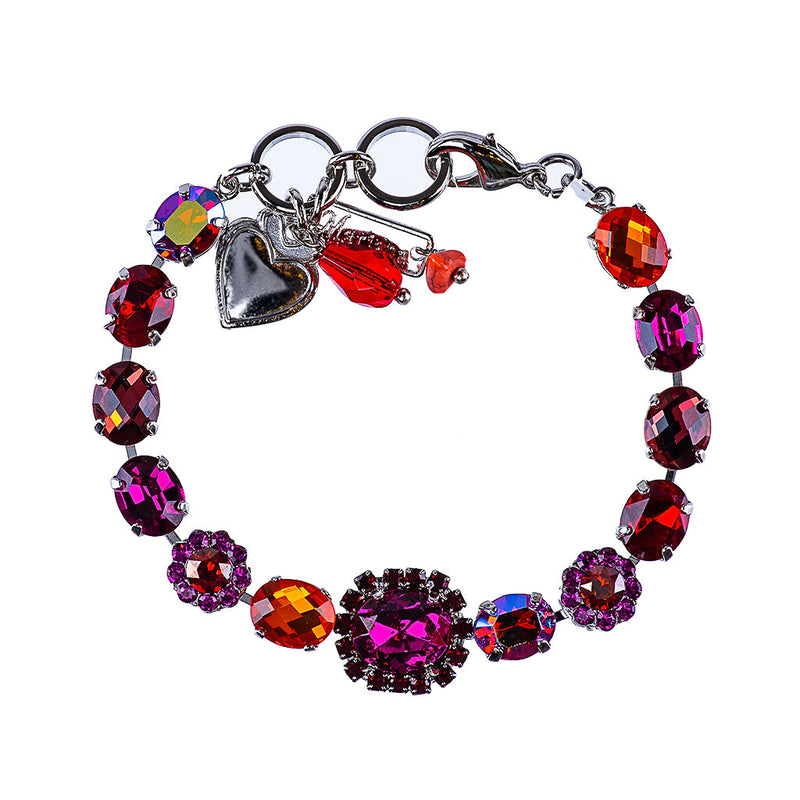 Oval and Cushion Cut Halo Bracelet in "Hibiscus"