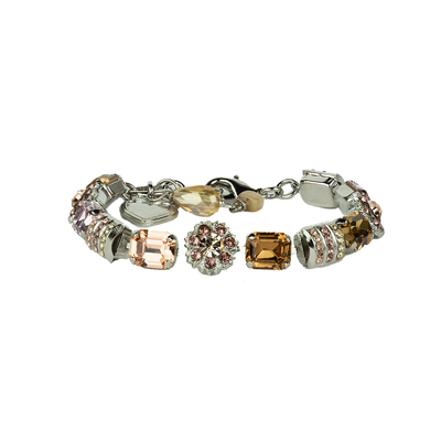 Emerald Cut Rosette Bracelet in "Meadow Brown"