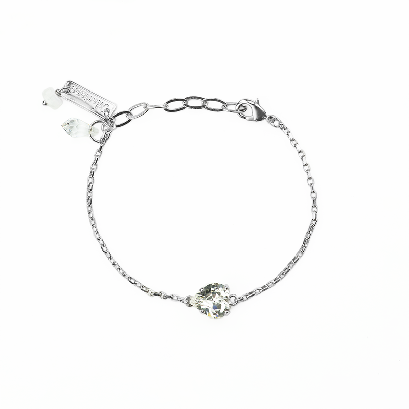 Petite Stackable Heart Bracelet in Clear