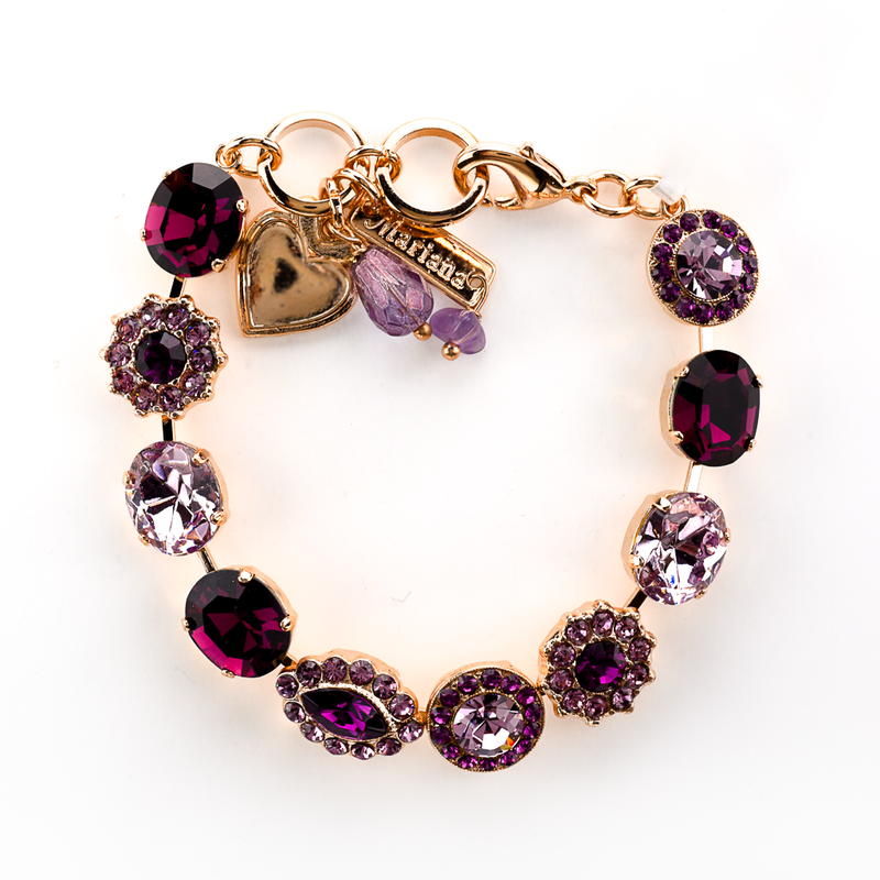 Oval and Cluster Bracelet in "Amethyst"