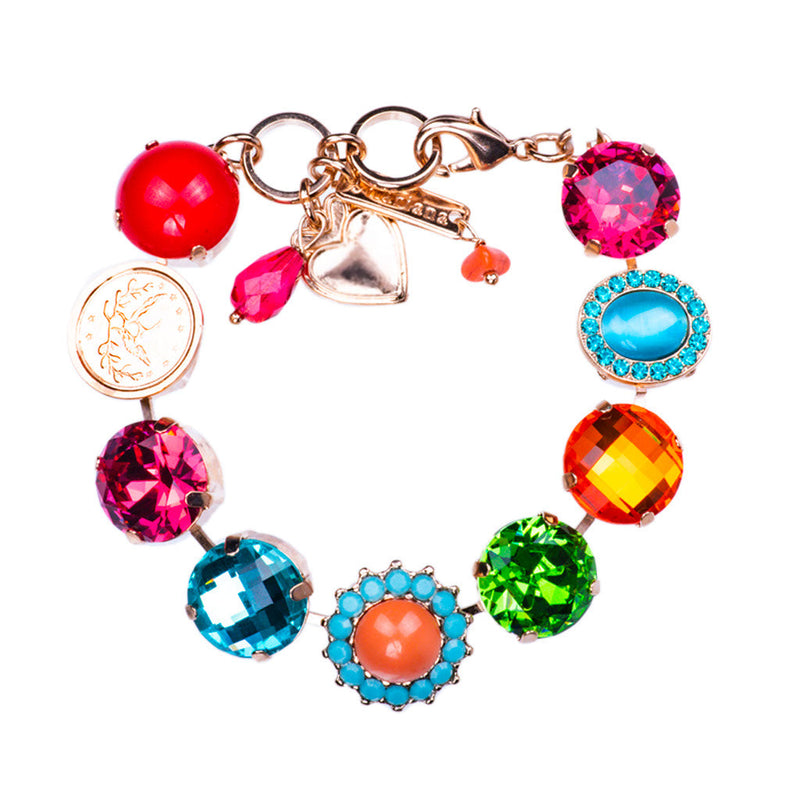 Extra Luxurious Coin and Cluster Bracelet in "Rainbow Sherbet"