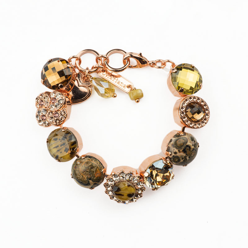 Extra Luxurious Cluster Bracelet in "Meadow Brown"