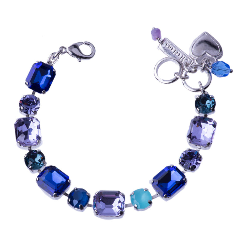 Emerald Cut and Round Bracelet in "Electric Blue"