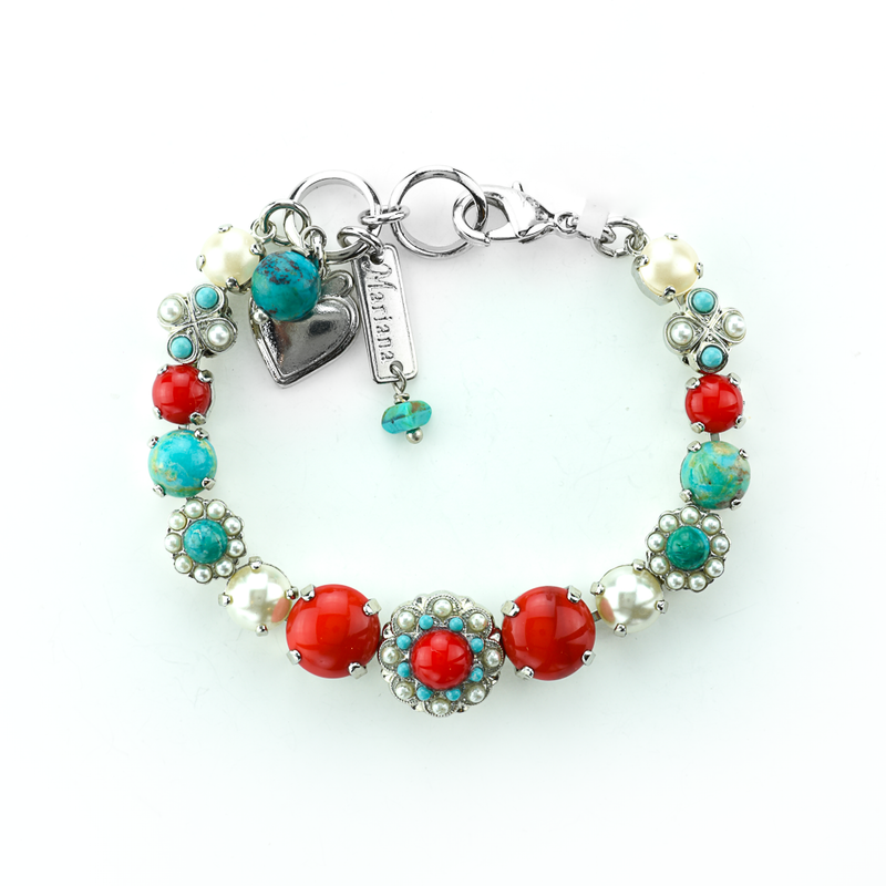 Mixed Cluster Bracelet in "Happiness-Turquoise"