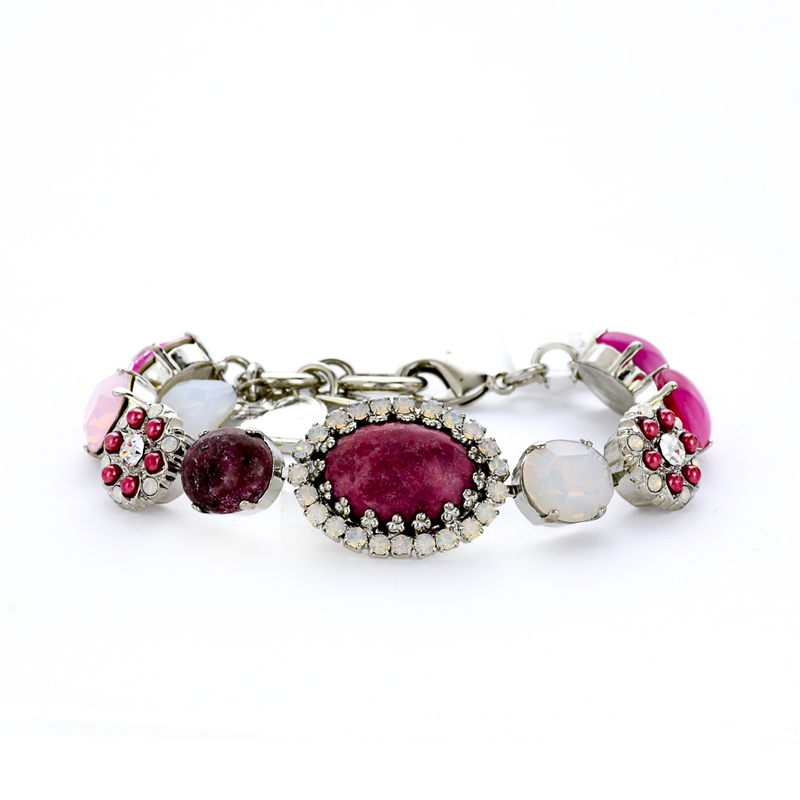 Oval Halo Bracelet in "Cherry Blossom"