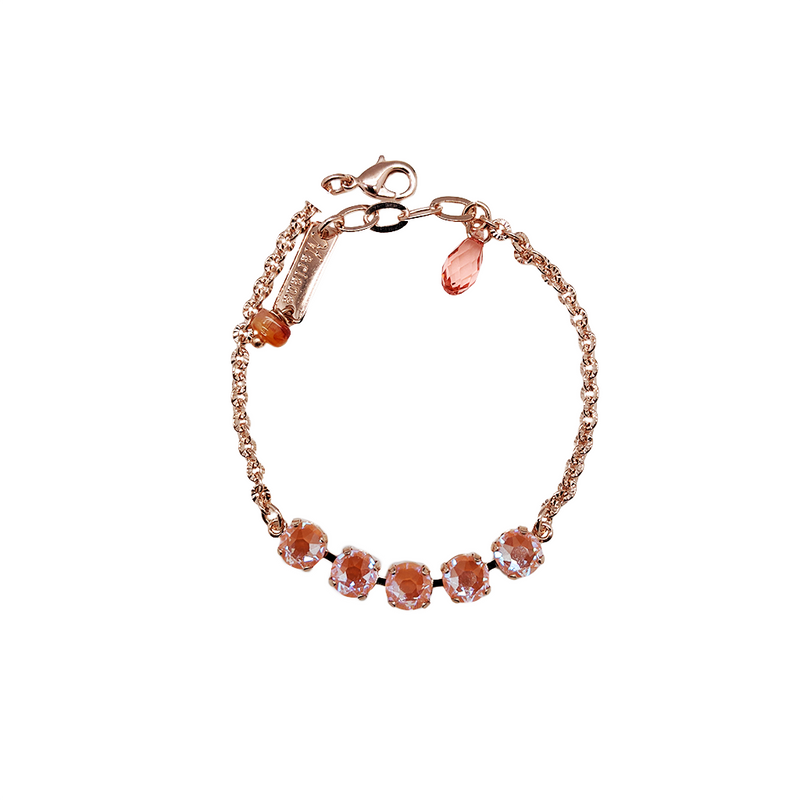 Five Stone Chain Bracelet in Sun-Kissed "Peach"