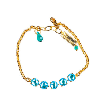 Five Stone Chain Bracelet in "Sun-Kissed Laguna"