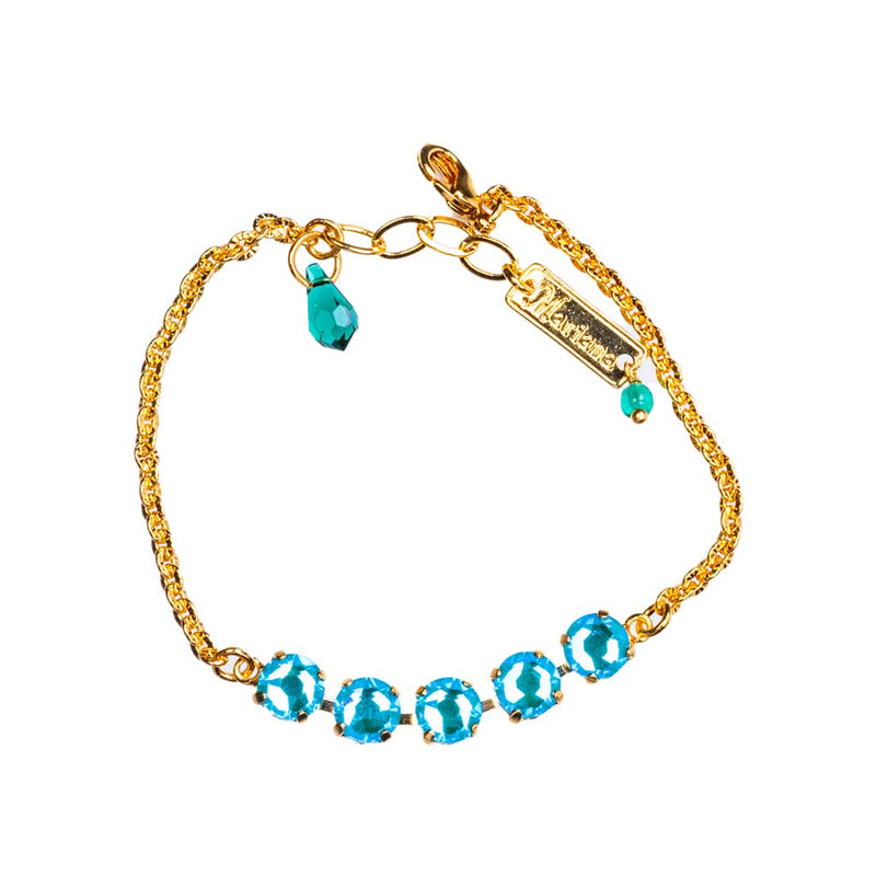 Five Stone Chain Bracelet in "Sun-Kissed Laguna"