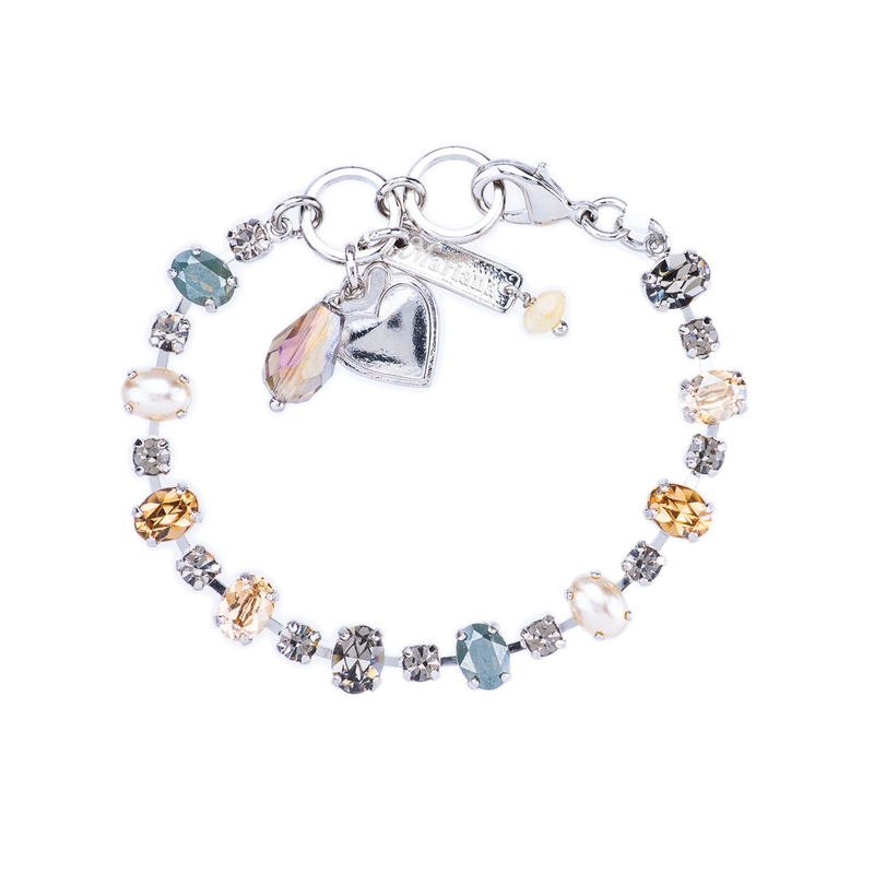 Alternating Oval and Round Stone Bracelet in "Earl Grey"