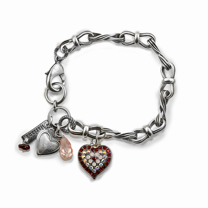 Chain Link Heart Bracelet in "True Romance"