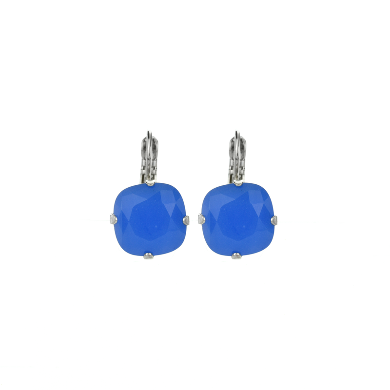 Cushion Cut Leverback Earrings in "Iris"