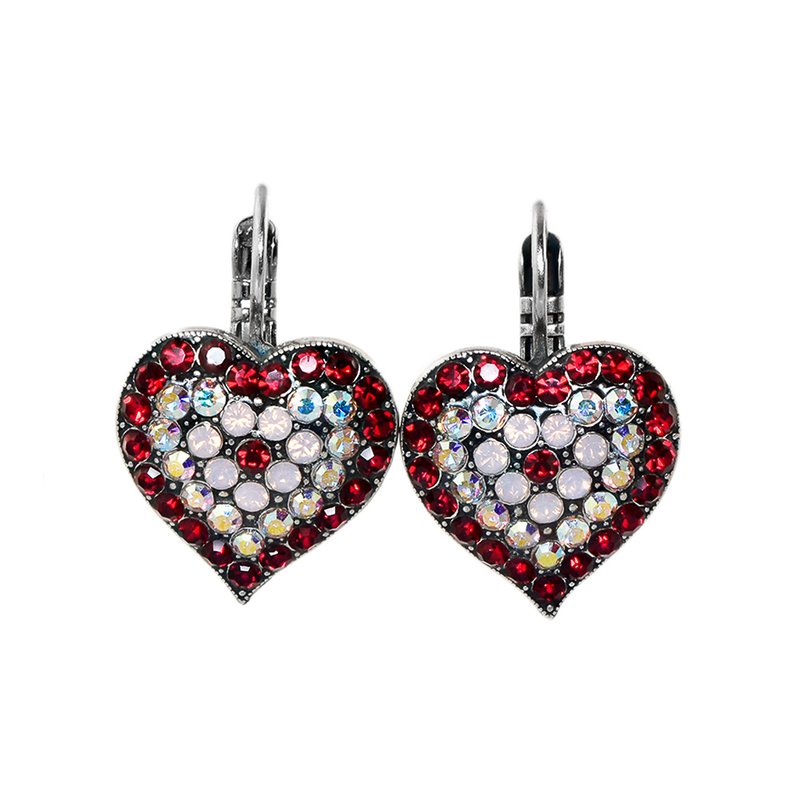 Heart Leverback Earrings in "True Romance"