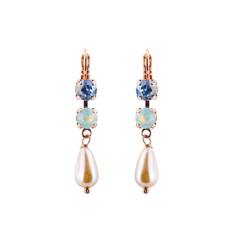 Petite Two Stone Dangle Leverback Earrings in "Cake Batter"