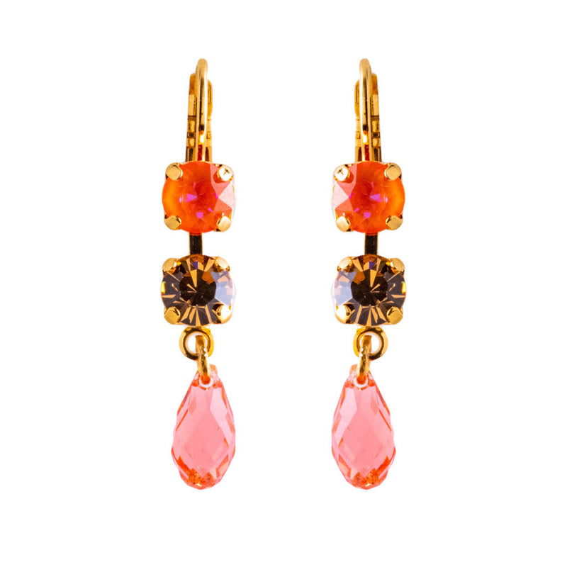 Two Stone Dangle Leverback Earrings in  "Magic"