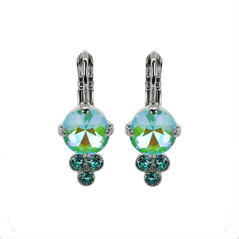 Must-Have Trio Cluster Leverback Earrings in Sun-Kissed Aqua