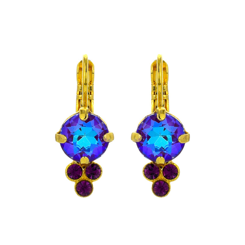 Must-Have Trio Cluster Leverback Earrings in Sun-kissed "Plum"