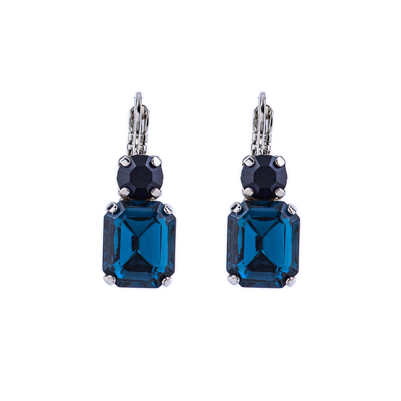 Petite Round and Emerald Cut Leverback Earrings in "Sleepytime"