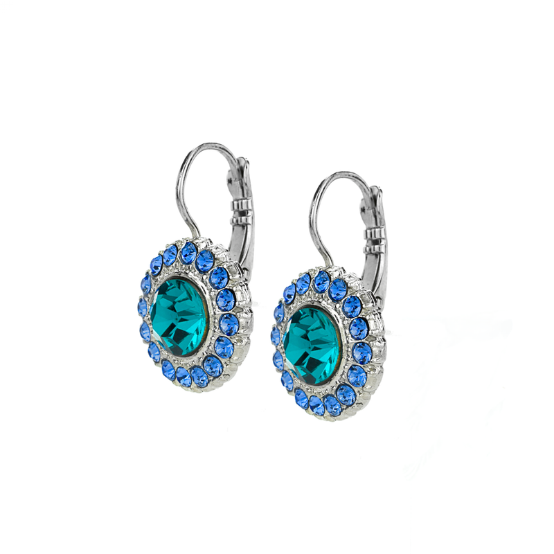 Halo Disc Leverback Earrings in "Serenity"