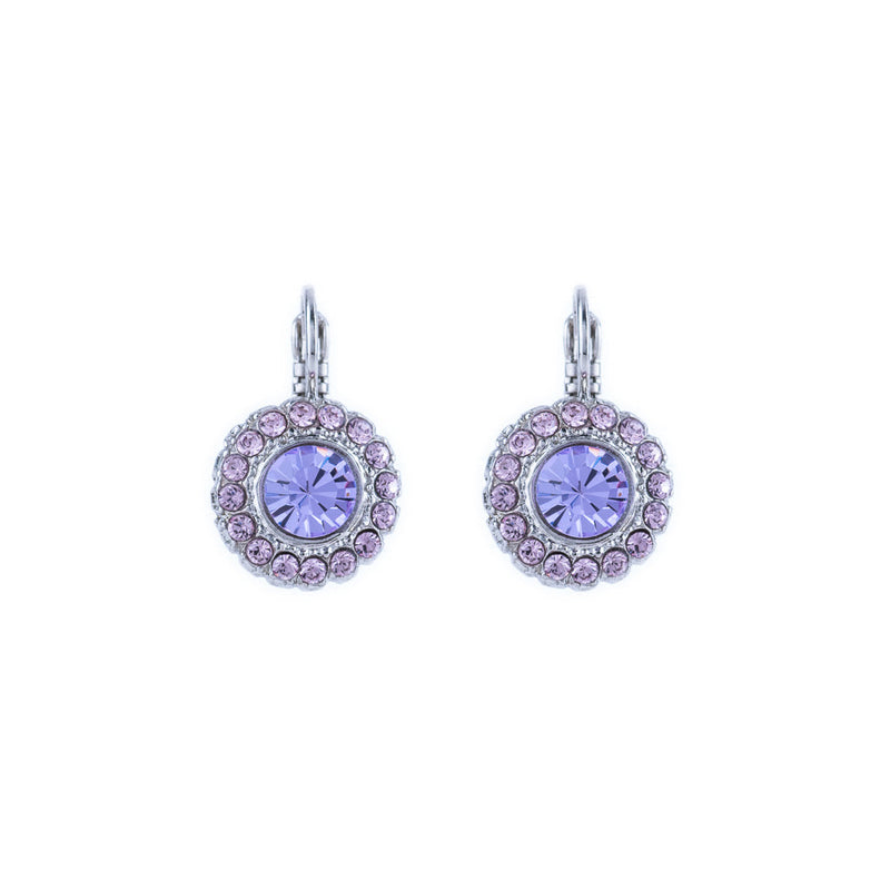 Halo Disc Leverback Earrings in "Wildberry"